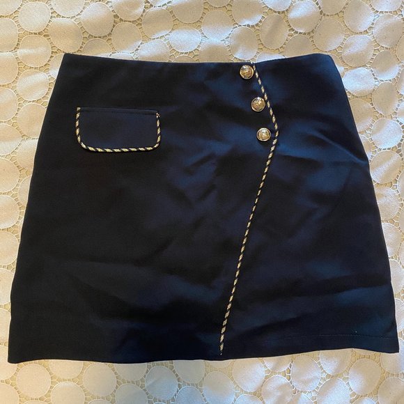 J.ING Inaya Black Asymmetrical Skirt - Black Mini Skirt - NWT, Never Worn - Picture 2 of 6